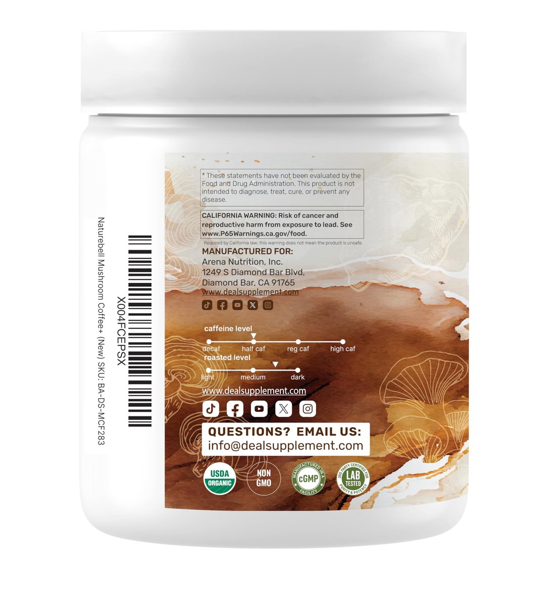 Bio Pilz Kaffee, 10oz – 10 Adaptogene Pilze mit Arabica Kaffee + MCT-Öl für glatten Geschmack – Truthahnschwanz, Löwenmähne, Cordyceps, Chaga, Reishi – Immun-, Energie- & Gehirnunterstützung