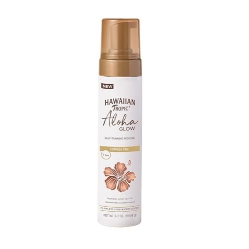 Hawaiian Tropic Aloha Glow Selbstbräuner Mousse, Express Tan, 200 ml | Selbstbräunerschaum, Fake Tan Foam, 1-Stunden-Express-Selbstbräuner