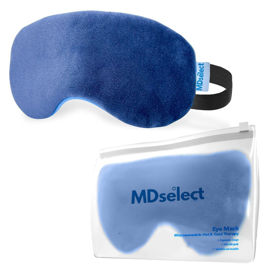 MDselect Mikrowellen- & gefriergeeignete Hydroperlen-Augenmaske – Wärme- & Kältetherapie bei trockenen Augen, Gerstenkörnern, Blepharitis & Nebenhöhlenentlastung