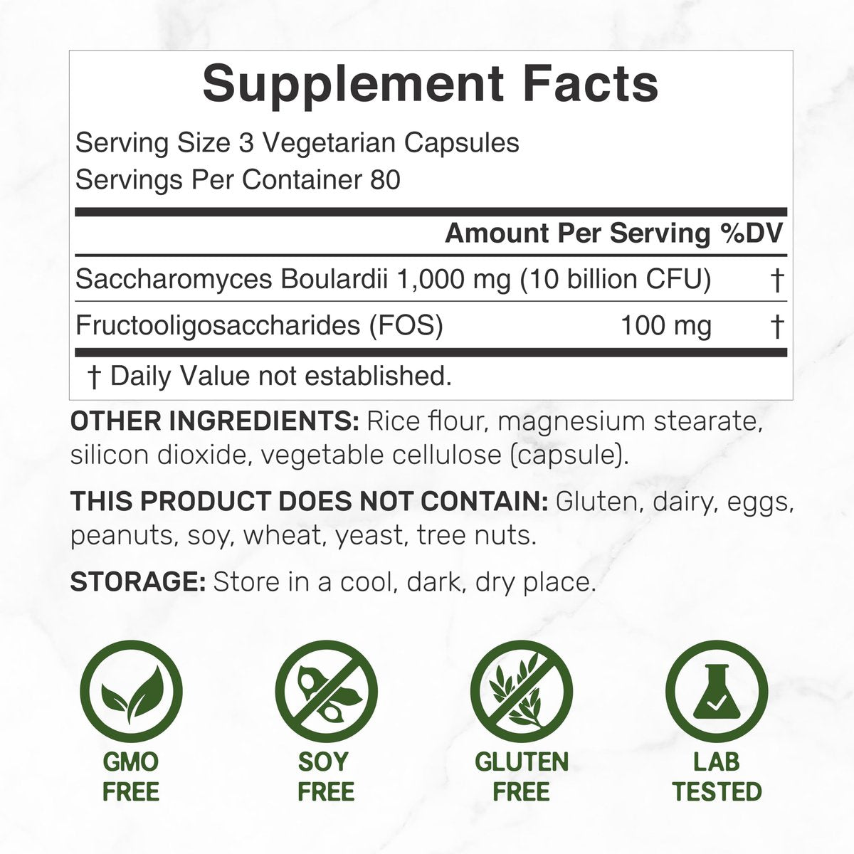 Saccharomyces Boulardii Probiotika + FOS Präbiotika, 10 Milliarden KBE, 240 vegane Kapseln – Probiotikum & Präbiotikum für Frauen & Männer – Unterstützung für Darm, Immunsystem & Verdauung – Nicht-GVO