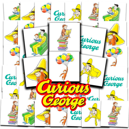 Curious George Tattoos Party Favors Bundle – 72 temporäre Tattoos für Kinder, Jungen und Mädchen | Curious George Partyzubehör