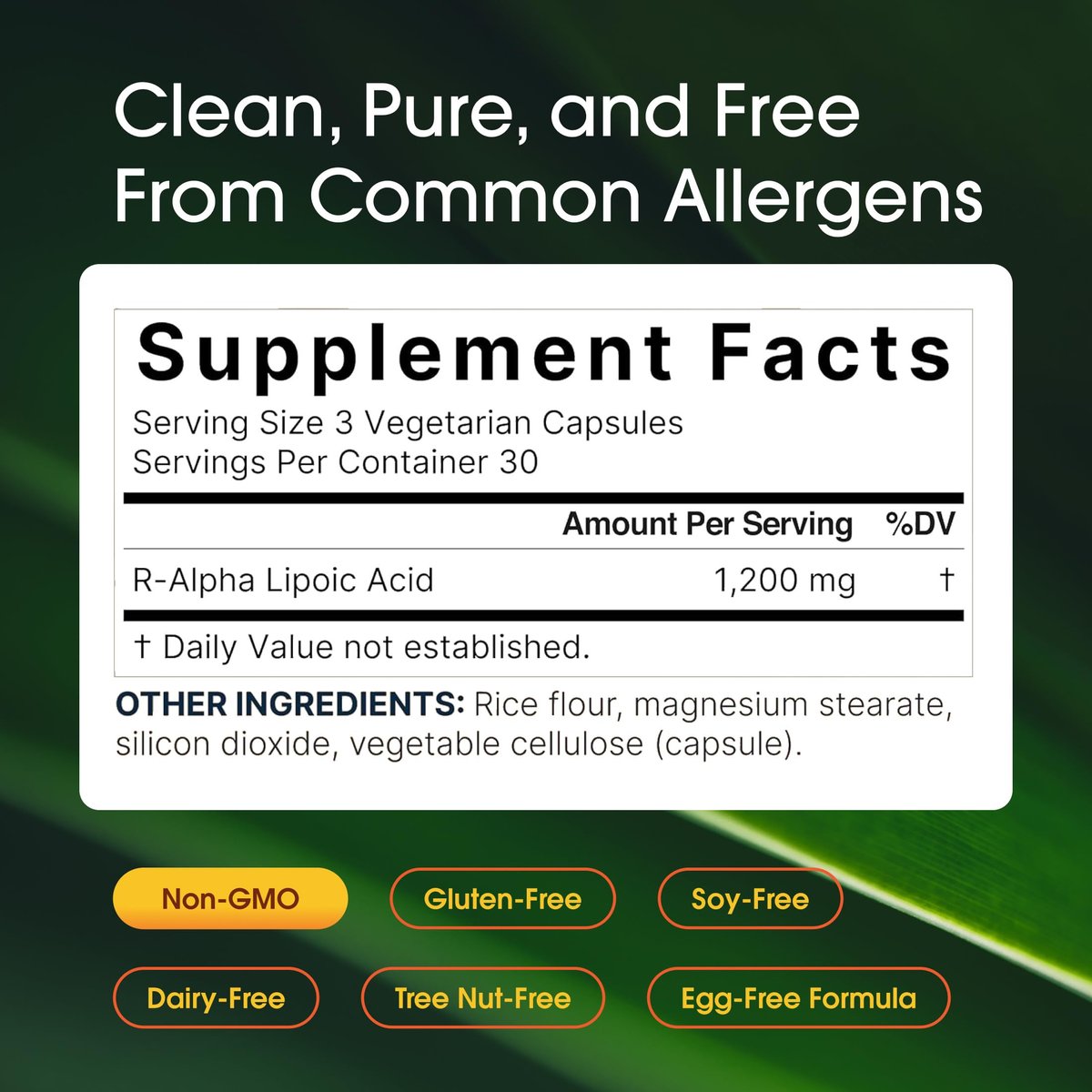 NatureBell R-Alpha-Liponsäure - 90 Kapseln - 1.200 mg R-ALA pro Portion - Antioxidans & zelluläre Energieunterstützung* - Stabilisiertes R-Isomer ALA - Non-GMO & Glutenfrei