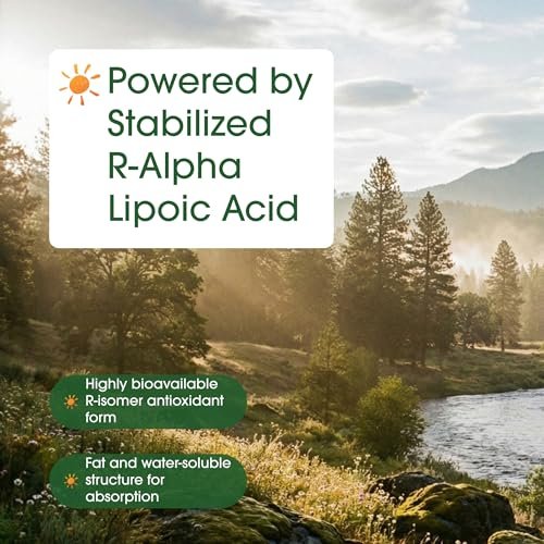 NatureBell R-Alpha-Liponsäure - 90 Kapseln - 1.200 mg R-ALA pro Portion - Antioxidans & zelluläre Energieunterstützung* - Stabilisiertes R-Isomer ALA - Non-GMO & Glutenfrei