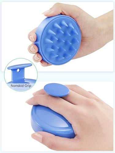 HEETA Shampoo Kopfhautbürste Massager für Haarwachstum, Schuppenentfernung & Peeling – Weiche Silikonborsten – Royal Blue