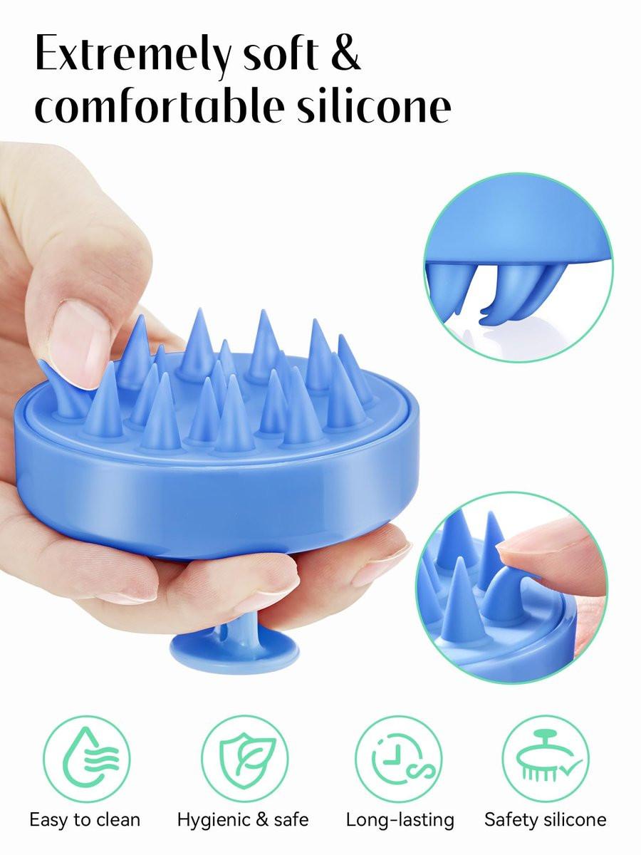 HEETA Shampoo Kopfhautbürste Massager für Haarwachstum, Schuppenentfernung & Peeling – Weiche Silikonborsten – Royal Blue