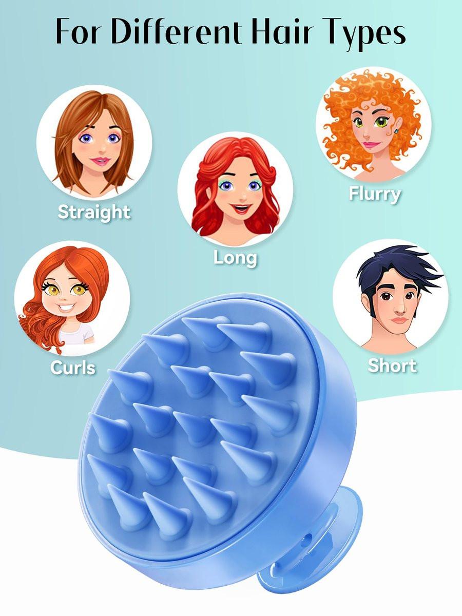HEETA Shampoo Kopfhautbürste Massager für Haarwachstum, Schuppenentfernung & Peeling – Weiche Silikonborsten – Royal Blue