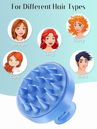 HEETA Shampoo Kopfhautbürste Massager für Haarwachstum, Schuppenentfernung & Peeling – Weiche Silikonborsten – Royal Blue