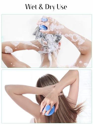 HEETA Shampoo Kopfhautbürste Massager für Haarwachstum, Schuppenentfernung & Peeling – Weiche Silikonborsten – Royal Blue