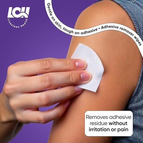 100 CT Adhesive Remover Wipes – Starker & Effektiver Hautkleberentferner – 2-lagig 2,56x1,18 Zoll (6,5x3 cm) – Medizinischer Kleberentferner für Pflaster, Tape, Verbände und Stomarest – von Livaclean Health