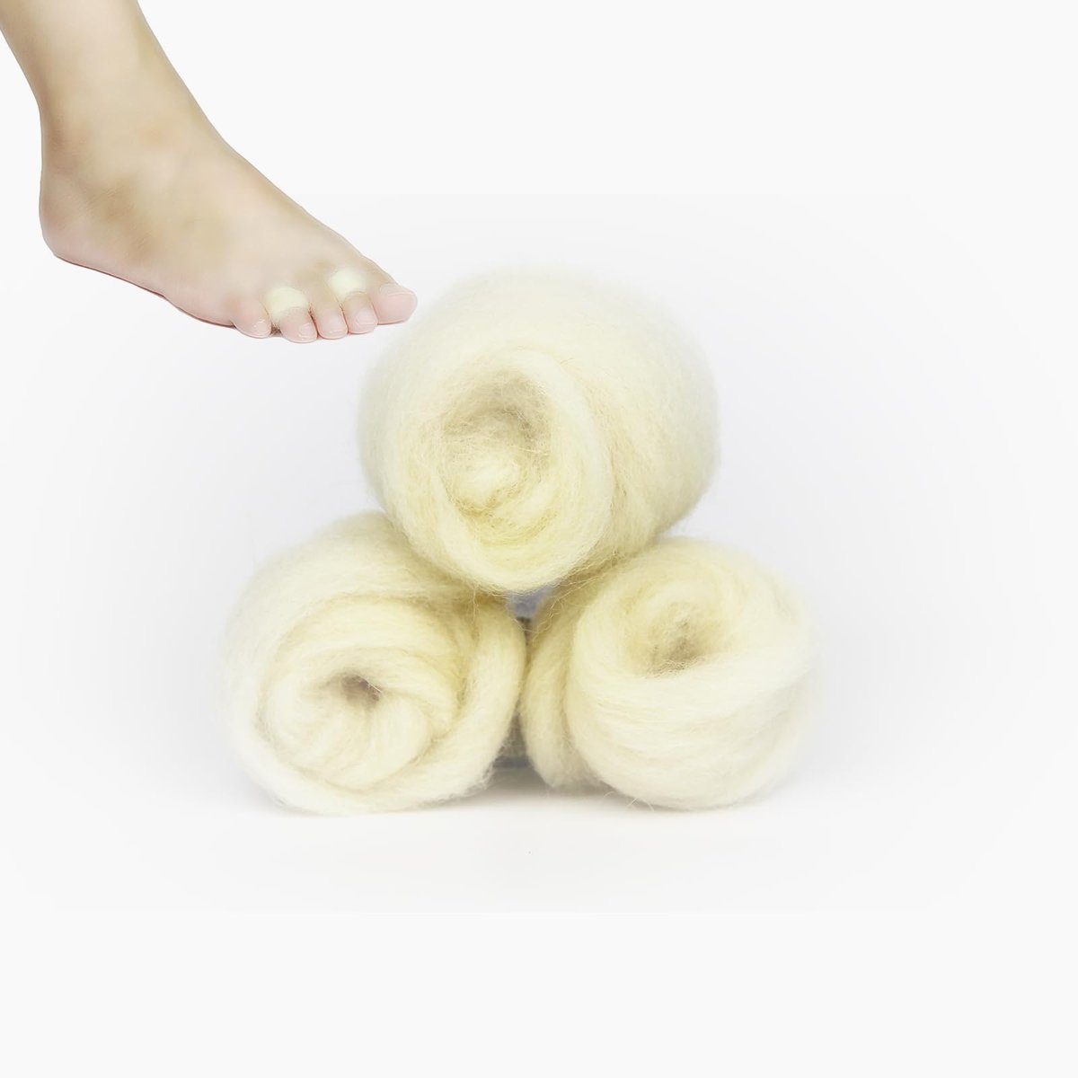 Schafwoll-Polster für Zehen und Füße – Hornhautkissen, Blasenprävention, Ballenschutz, weicher Zehenspreizer für Spitzenschuhe, 1 Stück, 17,7 g