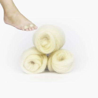 Schafwoll-Polster für Zehen und Füße – Hornhautkissen, Blasenprävention, Ballenschutz, weicher Zehenspreizer für Spitzenschuhe, 1 Stück, 17,7 g