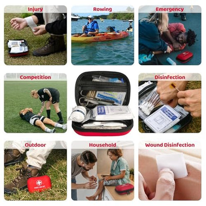 Prelady 138-teiliges Mini-Erste-Hilfe-Set in Reisegröße – TSA-zugelassenes kleines Erste-Hilfe-Set für Auto, Wandern und Zuhause, kompaktes Reise-Medizinset
