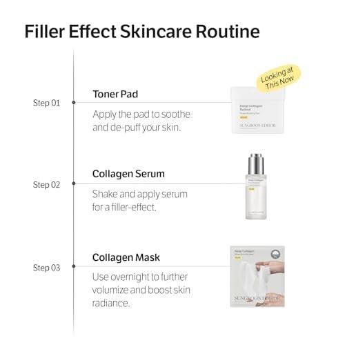 SUNGBOON EDITOR Deep Collagen Retinol Power Boosting Pads – Feuchtigkeits- und Anti-Aging-Pads für trockene Haut, 100 Stück