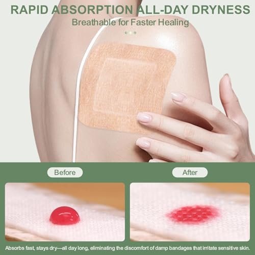 Hysimedy Silikonpflaster für empfindliche, fragile Haut 10x10 cm 15 Stück – Flexible, latexfreie, hypoallergene, atmungsaktive große Pflaster für Wunden – Schmerzfreies Entfernen für Senioren und Kinder