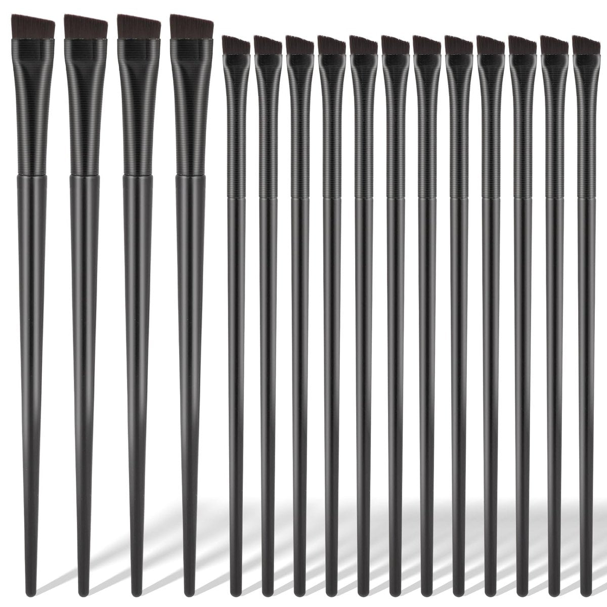 16 Stück ultrafeine abgewinkelte Augenbrauen-Pinsel – Präzisions-Eyeliner- und Augenbrauen-Tönungspinsel für professionelles Make-up