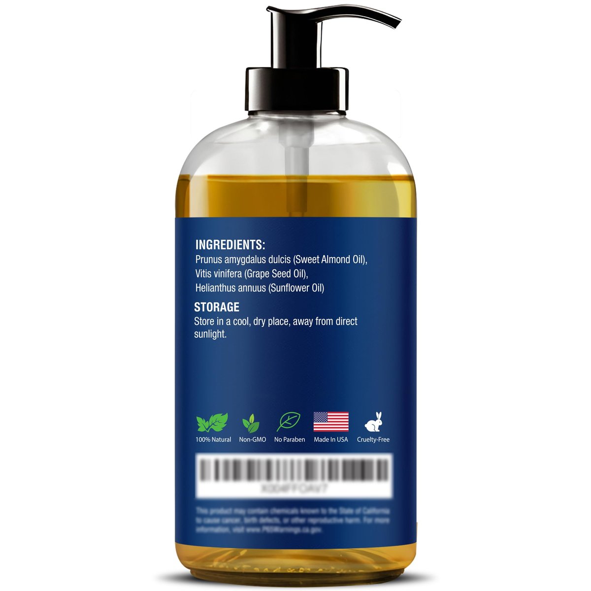 Duftfreies Massageöl für Massagetherapie 8 fl oz – Erfrischend und Entspannend – Natürliche Öle mit Süßmandel-, Traubenkern- und Sonnenblumenöl – für Männer und Frauen – Nexon Botanics