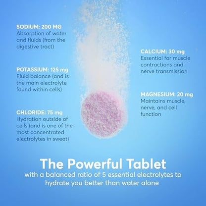 Nuun Zero Sugar Hydration Elektrolyt-Tabletten – Magnesium, Calcium, Kalium, Chlorid & Natrium, Leichte & Köstliche Fruchtgeschmacksrichtungen, Ohne Zucker, Glutenfrei, Vegan, Mixed Berry 4er-Pack (40 Portionen Gesamt)
