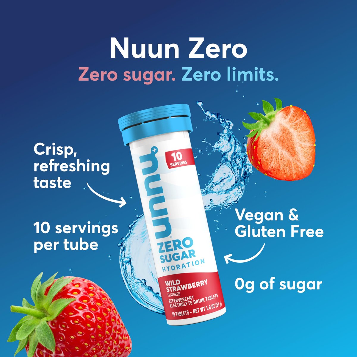 Nuun Zero Sugar Hydration Elektrolyt-Tabletten – Magnesium, Calcium, Kalium, Chlorid & Natrium, Leichte & Köstliche Fruchtgeschmacksrichtungen, Ohne Zucker, Glutenfrei, Vegan, Mixed Berry 4er-Pack (40 Portionen Gesamt)