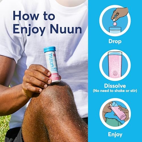 Nuun Zero Sugar Hydration Elektrolyt-Tabletten – Magnesium, Calcium, Kalium, Chlorid & Natrium, Leichte & Köstliche Fruchtgeschmacksrichtungen, Ohne Zucker, Glutenfrei, Vegan, Mixed Berry 4er-Pack (40 Portionen Gesamt)
