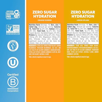 Nuun Zero Sugar Hydration Electrolyte Tablets – Mixed Citrus 4er-Pack (40 Portionen) – Natrium, Kalium, Chlorid, Calcium, Magnesium – Zuckerfrei, Glutenfrei, Vegan