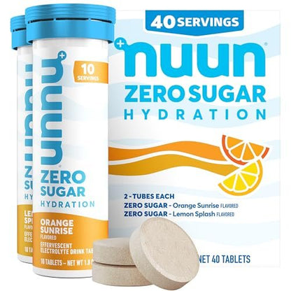 Nuun Zero Sugar Hydration Electrolyte Tablets – Mixed Citrus 4er-Pack (40 Portionen) – Natrium, Kalium, Chlorid, Calcium, Magnesium – Zuckerfrei, Glutenfrei, Vegan