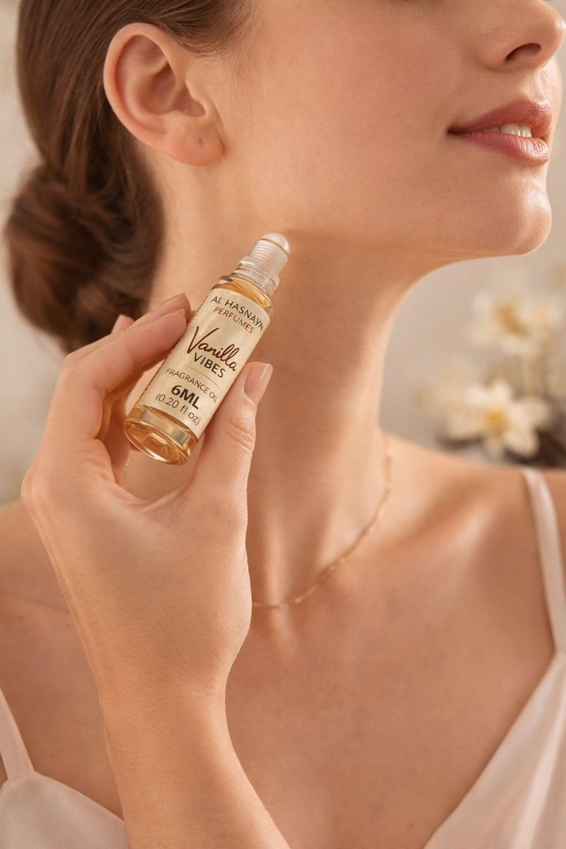 AL HASNAYN Vanilla Vibes Duftöl Roll-On Parfüm 6 ml – Alkoholfrei, Lang anhaltend, Geschenk für Damen und Herren