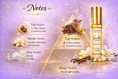 AL HASNAYN Vanilla Vibes Duftöl Roll-On Parfüm 6 ml – Alkoholfrei, Lang anhaltend, Geschenk für Damen und Herren