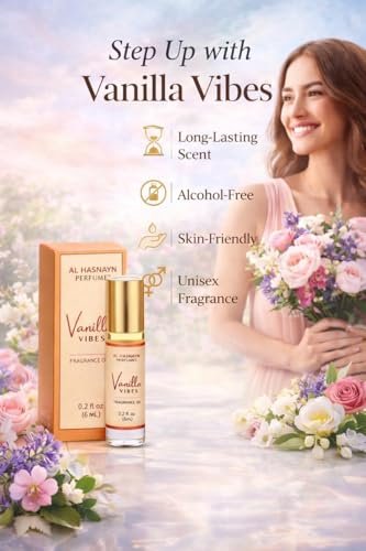 AL HASNAYN Vanilla Vibes Duftöl Roll-On Parfüm 6 ml – Alkoholfrei, Lang anhaltend, Geschenk für Damen und Herren