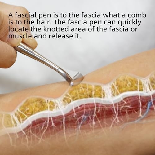 NHO 2-in-1 Akupunkturstift & Faszienblaster – Edelstahl Gua Sha Schaber & Akupressur Massagegerät für Muskel-, Nacken-, Gesichts- und Plantarfasziitis-Schmerzlinderung