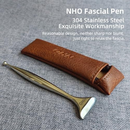 NHO 2-in-1 Akupunkturstift & Faszienblaster – Edelstahl Gua Sha Schaber & Akupressur Massagegerät für Muskel-, Nacken-, Gesichts- und Plantarfasziitis-Schmerzlinderung