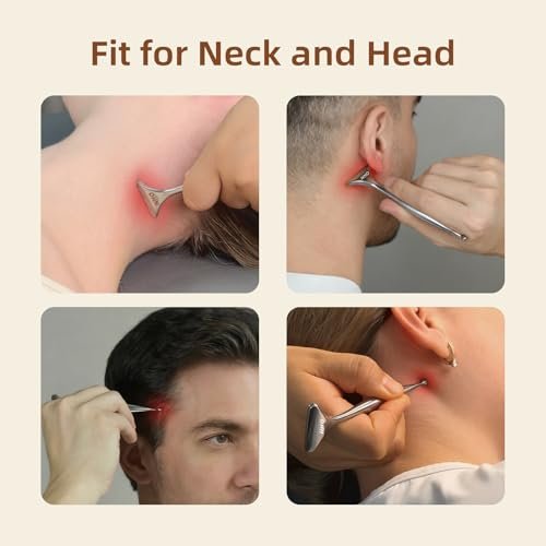 NHO 2-in-1 Akupunkturstift & Faszienblaster – Edelstahl Gua Sha Schaber & Akupressur Massagegerät für Muskel-, Nacken-, Gesichts- und Plantarfasziitis-Schmerzlinderung