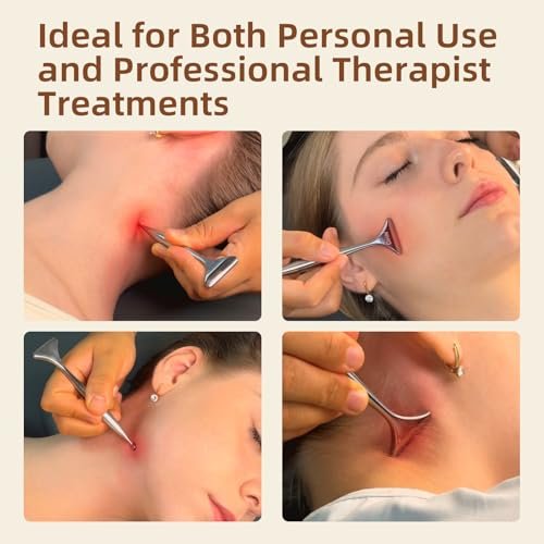 NHO 2-in-1 Akupunkturstift & Faszienblaster – Edelstahl Gua Sha Schaber & Akupressur Massagegerät für Muskel-, Nacken-, Gesichts- und Plantarfasziitis-Schmerzlinderung