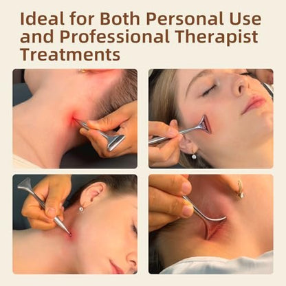 NHO 2-in-1 Akupunkturstift & Faszienblaster – Edelstahl Gua Sha Schaber & Akupressur Massagegerät für Muskel-, Nacken-, Gesichts- und Plantarfasziitis-Schmerzlinderung