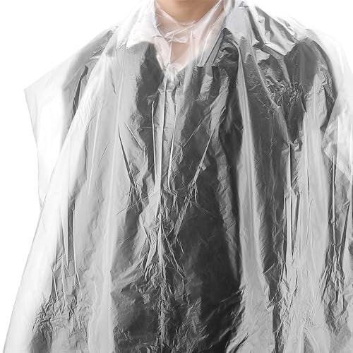 GINLANK 200 Stück 35x47 Zoll Einweg-Friseurumhänge, Transparente Plastik-Haarfärbe-Umhänge für Friseursalons, Haarfärben und Waschen