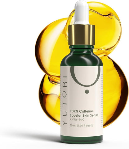 Yutori PDRN Serum mit Koffein Booster – Pflanzliches Anti-Aging Gesichtsserum, Lifting sichtbar für Faltenpflege, Anti-Aging, Feuchtigkeitsspendend, Natürlicher Glow und Gesichtstoner für alle Hauttypen, 30 ml