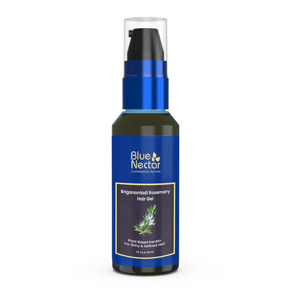 Blue Nectar Rosmarin Haargel für lockiges & krauses Haar | Pflanzliches Keratin Feuchtigkeitsgel für Frauen & Männer | Geeignet für alle Haartypen (12 Kräuter, 1,7 Fl Oz)