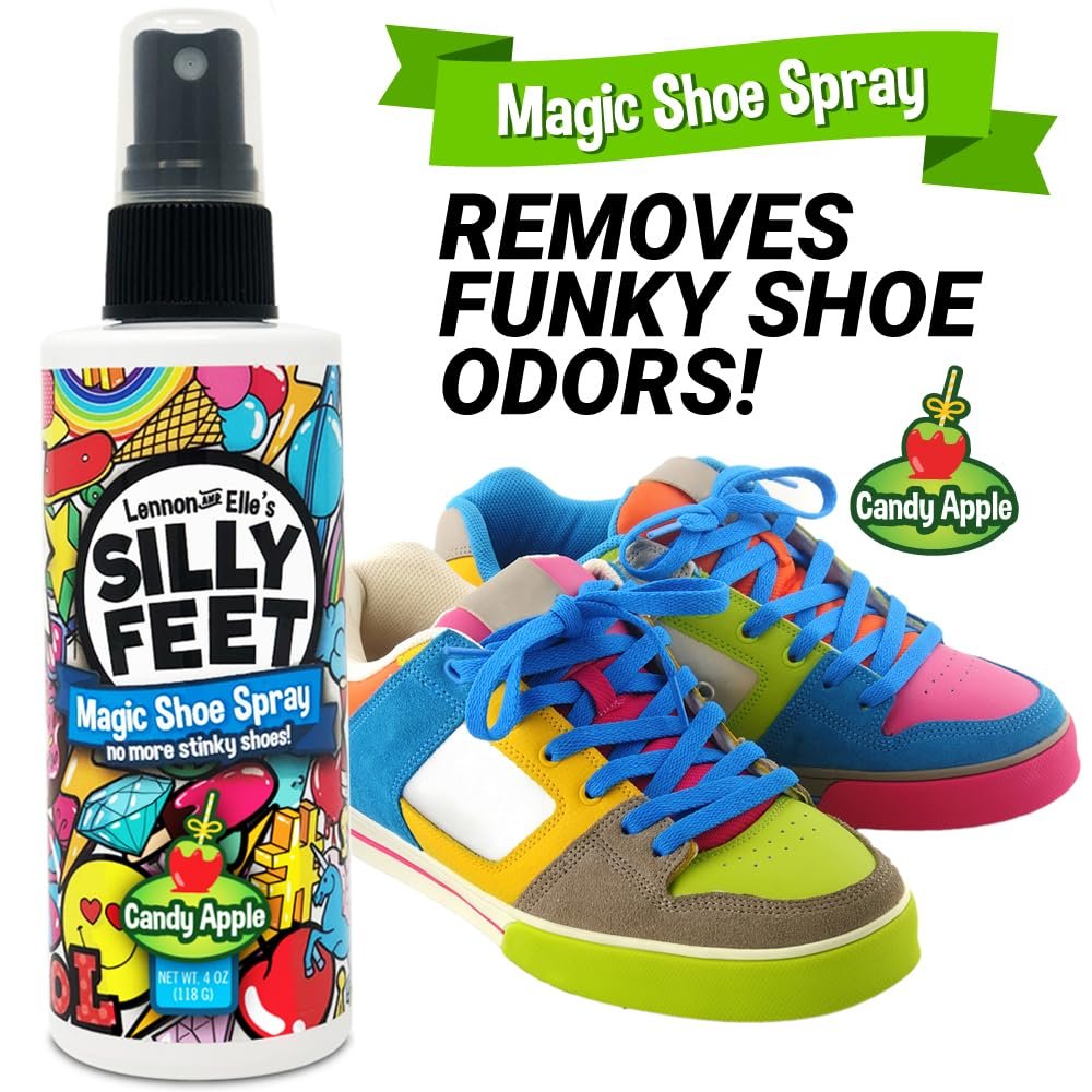 Fuß- und Schuh-Deodorant-Spray, extra stark, Geruchsentferner für stinkende Schuhe, Kinderfüße und Schweiß, Duft nach Karamellapfel, Alternative zu Puder zur Geruchskontrolle