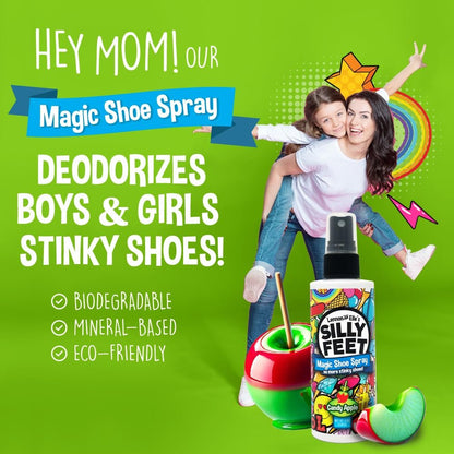 Fuß- und Schuh-Deodorant-Spray, extra stark, Geruchsentferner für stinkende Schuhe, Kinderfüße und Schweiß, Duft nach Karamellapfel, Alternative zu Puder zur Geruchskontrolle