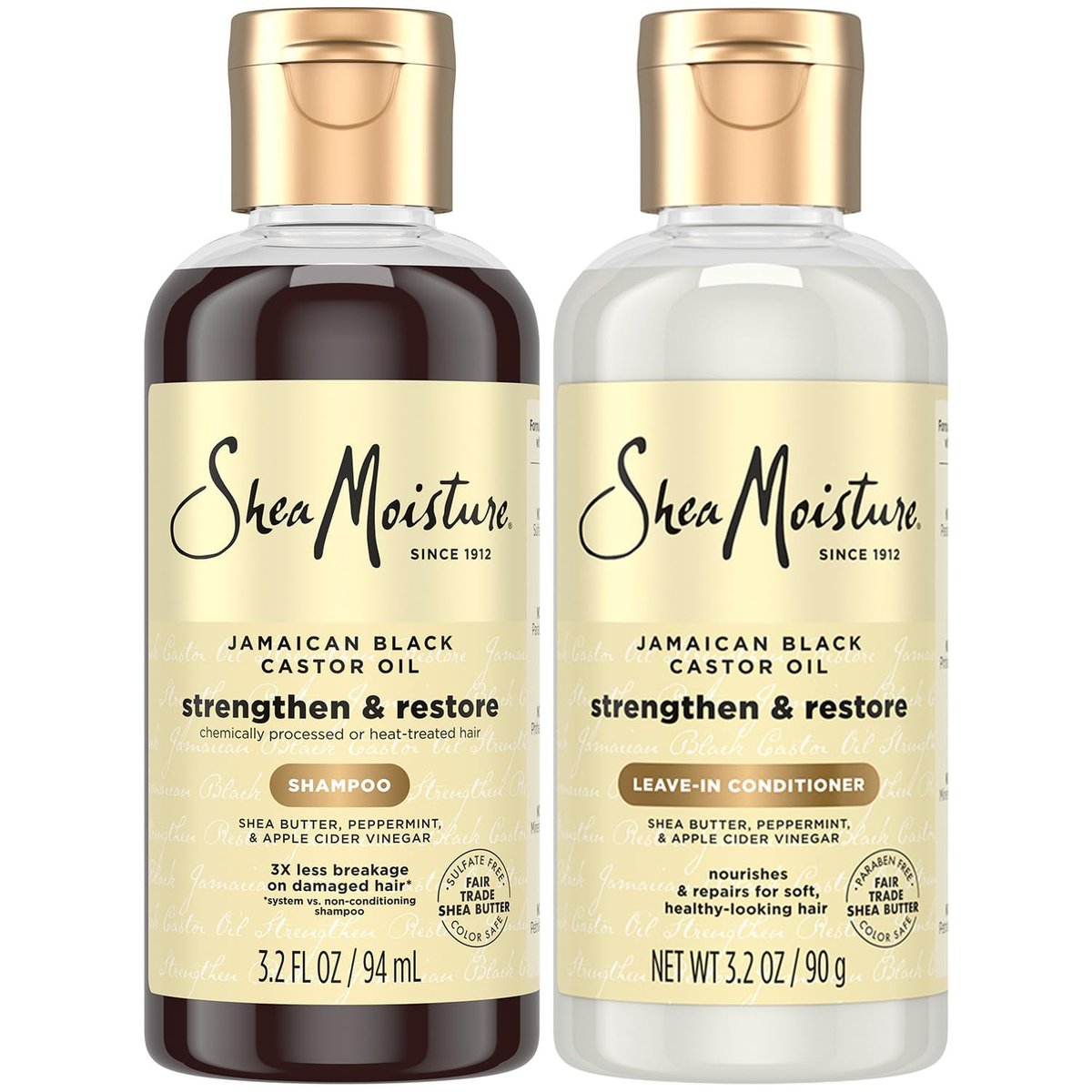 SheaMoisture Reisegrößen Set: Jamaican Black Castor Oil Shampoo & Leave-in Conditioner 2x 95 ml