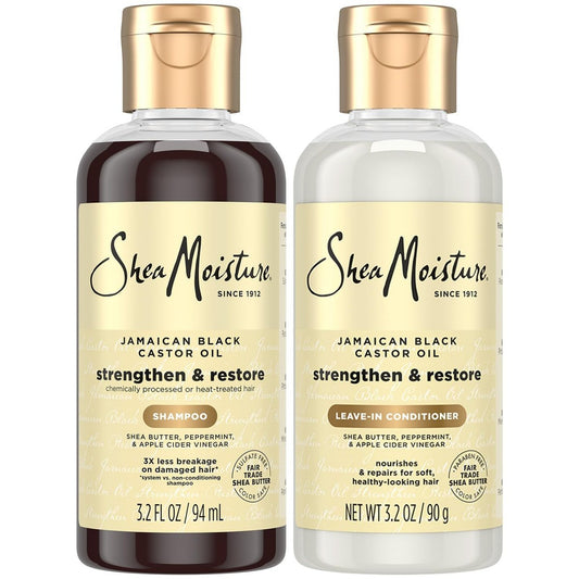 SheaMoisture Reisegrößen Set: Jamaican Black Castor Oil Shampoo & Leave-in Conditioner 2x 95 ml