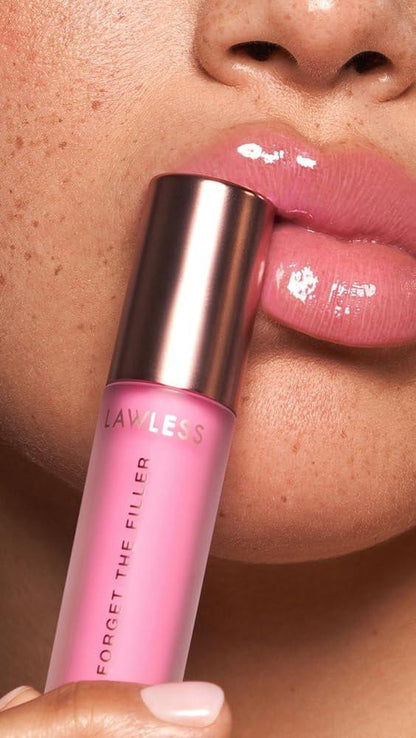Lawless Forget the Filler Lip Plumping Line Smoothing Gloss - Daisy Pink - Premium Volumizing Lippen-Gloss mit natürlichen Inhaltsstoffen zum Füllen, Straffen und Hydratisieren der Lippen, 0,11 oz