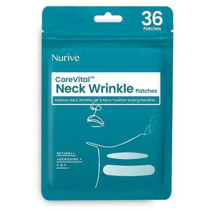 NURIVE Advanced Anti-Falten-Pflaster 60 Stück – Für Lachfalten, Stirnfalten, Hals – Unsichtbare Gesichts-Patches mit Retinol & Kollagen – Koreanische Hautpflege (Medium/Hals)