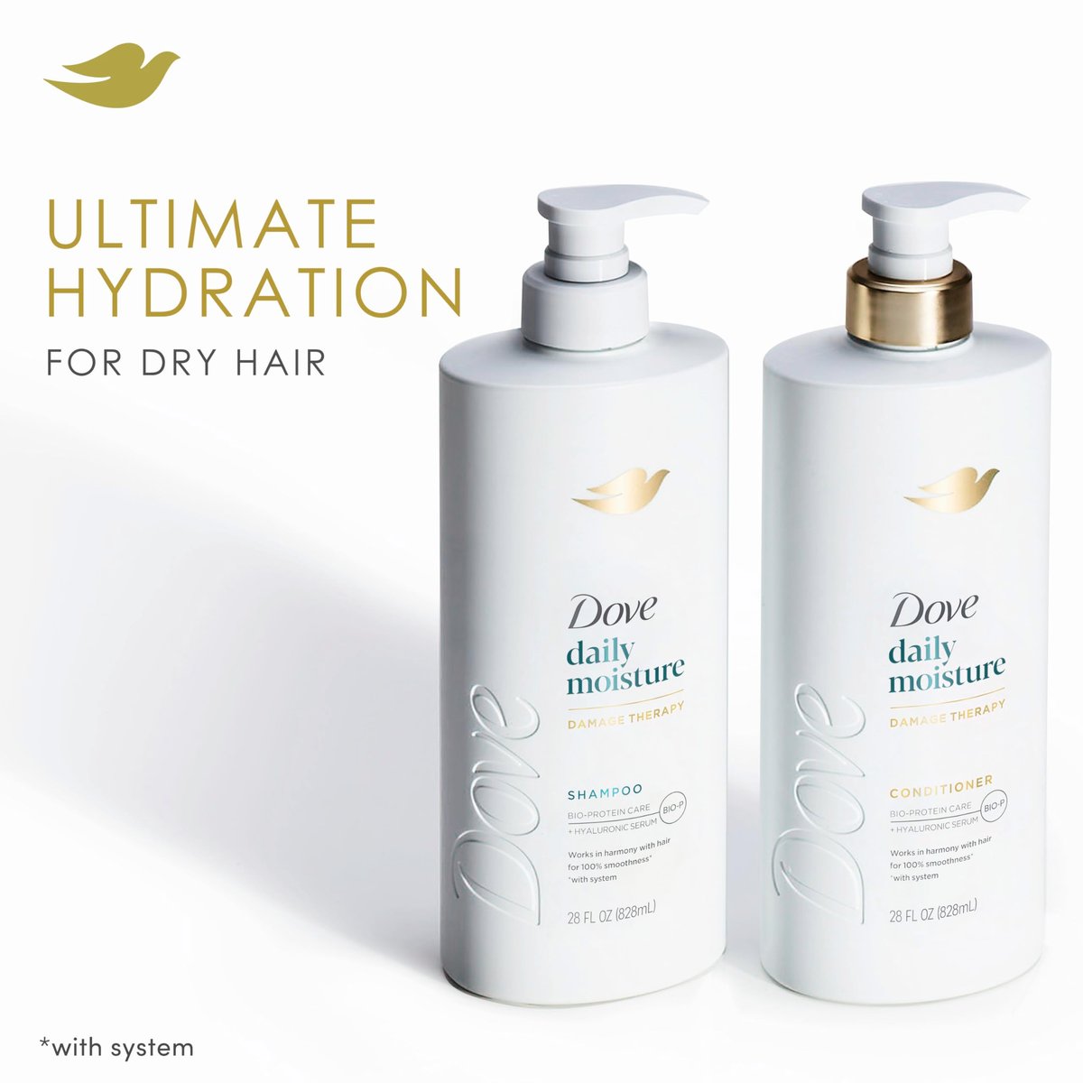 Dove Conditioner Kokosnuss & Feuchtigkeit für trockenes Haar mit Bio-Protein-Pflege-Technologie und Kokosnussöl 828 ml