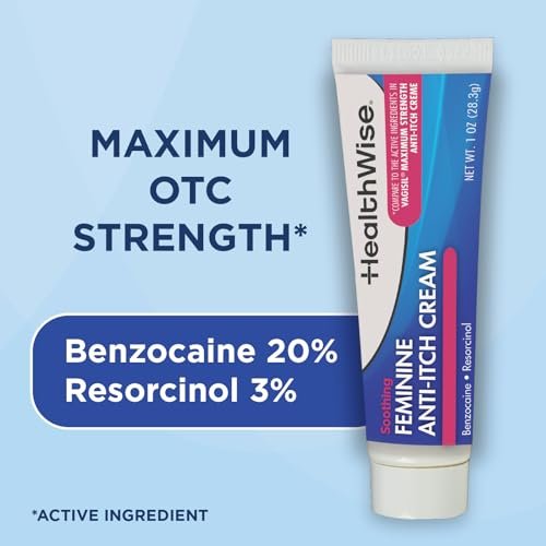 HealthWise Feminine Anti-Itch Creme | Beruhigende Linderung bei Juckreiz | Aloe, Vitamin A, D und E | Reizlinderung | Vagicaine | 28 g | Äußeres Analgetikum