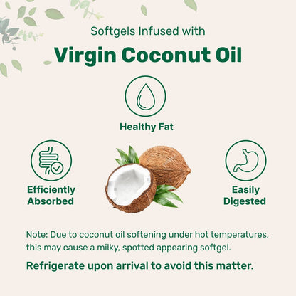 Micro Ingredients Biotin 5.000 mcg | 365 Weichkapseln mit Virgin Kokosnussöl, Schnelle Freisetzung, Jahresvorrat | Unterstützt gesundes Haar, Haut & Nägel | Nicht-GMO, Ohne Gluten