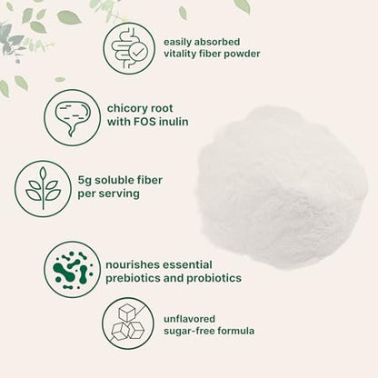 Micro Ingredients Vitality Prebiotische Faserpulver, 450g | Einfach zu mischendes Pulver für Verdauungs- und Darmgesundheit | Tägliches präbiotisches lösliches Ballaststoffpräparat für Frauen und Männer | Ungeschmackvoll, zuckerfrei & vegan