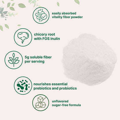 Micro Ingredients Vitality Prebiotische Faserpulver, 450g | Einfach zu mischendes Pulver für Verdauungs- und Darmgesundheit | Tägliches präbiotisches lösliches Ballaststoffpräparat für Frauen und Männer | Ungeschmackvoll, zuckerfrei & vegan