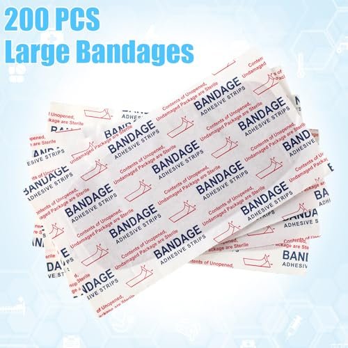 Sinmoe 200 Stück Große Pflaster Bulk Flexibler Stoffverband zur Wundversorgung und zum Schutz von Wunden, 5 x 10 cm / 2 x 4 Zoll
