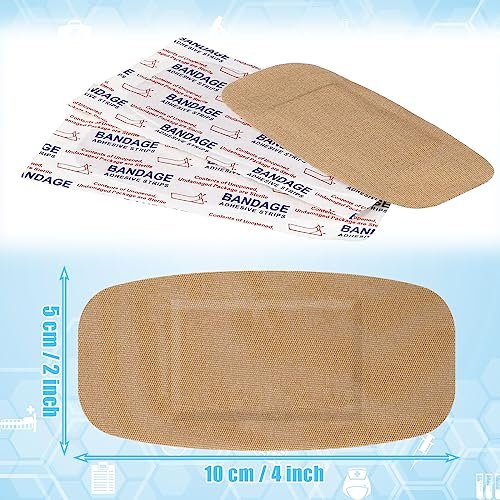 Sinmoe 200 Stück Große Pflaster Bulk Flexibler Stoffverband zur Wundversorgung und zum Schutz von Wunden, 5 x 10 cm / 2 x 4 Zoll