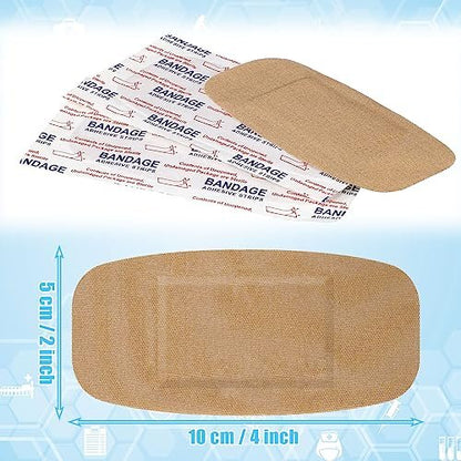 Sinmoe 200 Stück Große Pflaster Bulk Flexibler Stoffverband zur Wundversorgung und zum Schutz von Wunden, 5 x 10 cm / 2 x 4 Zoll